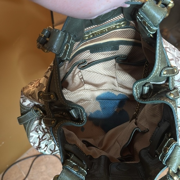 RARE Beautiful Lockheart By Brighton Green Leather Beaded Tote Bag - Picture 12 of 12